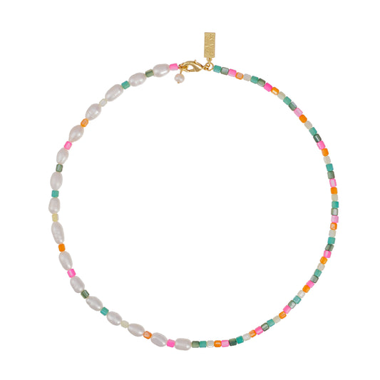 Capri Pearl Necklace - Rainbow