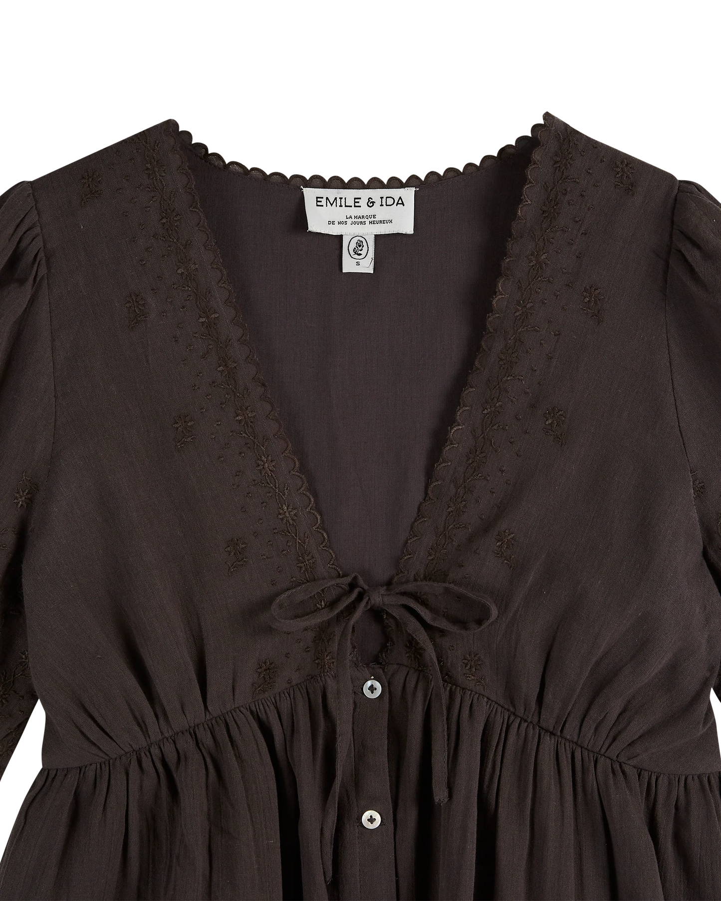 Zorica vintage brodee blouse - Bitume