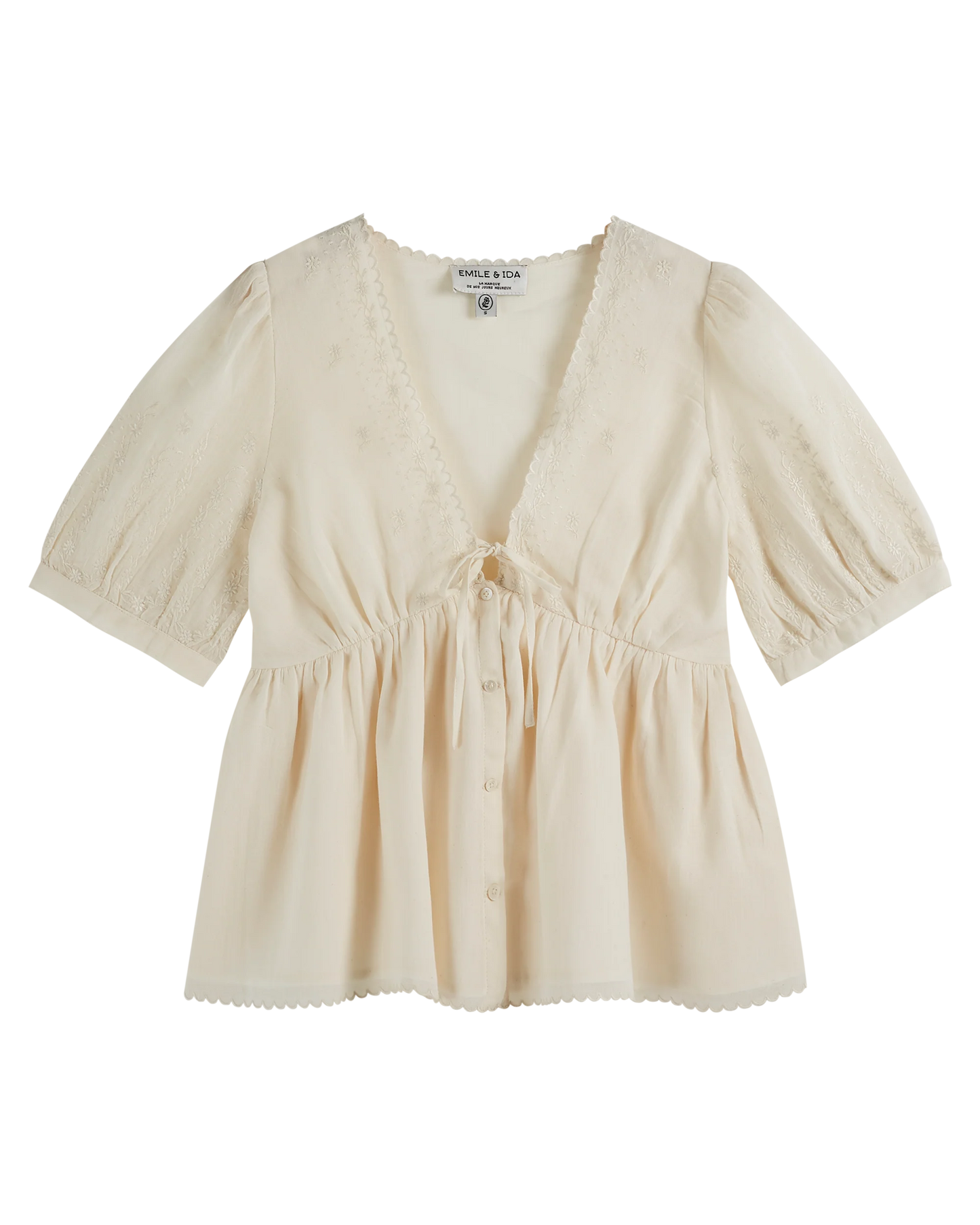 Zorica vintage brodee blouse - Chantilly