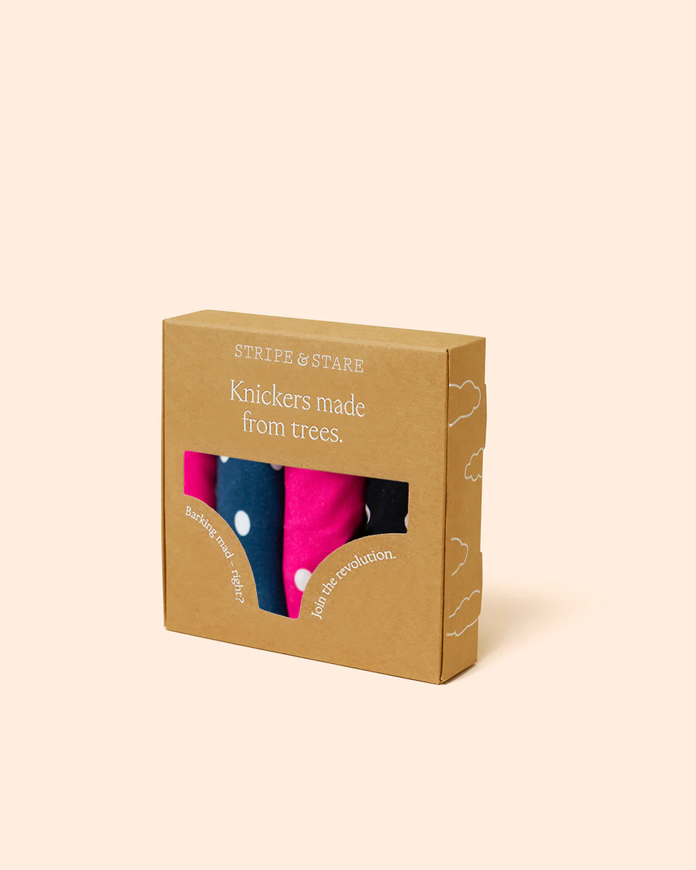 Rasberry spot Knickers - Four Pack - Size Large