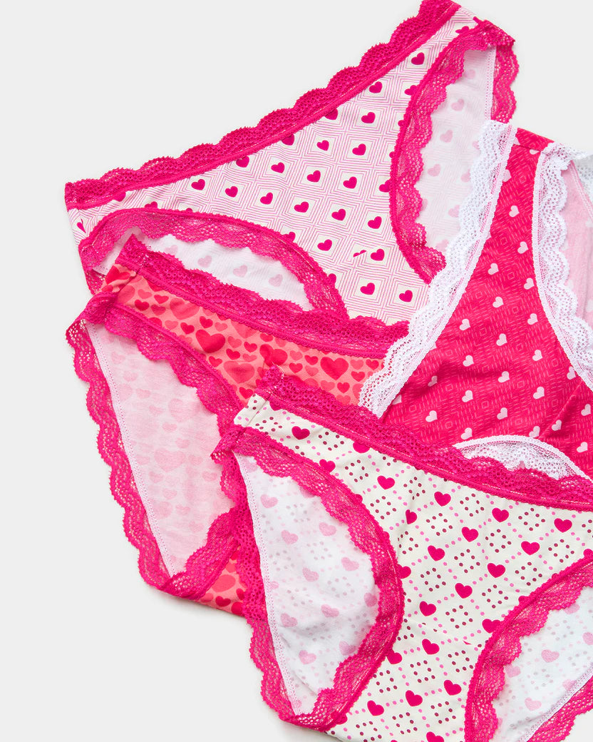 Thong Four Pack - Neon Candy  Sustainable TENCEL™ Lace Underwear – Stripe  & Stare