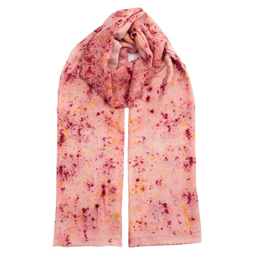 Rose Cashmere Scarf - Hand-dyed and block printed