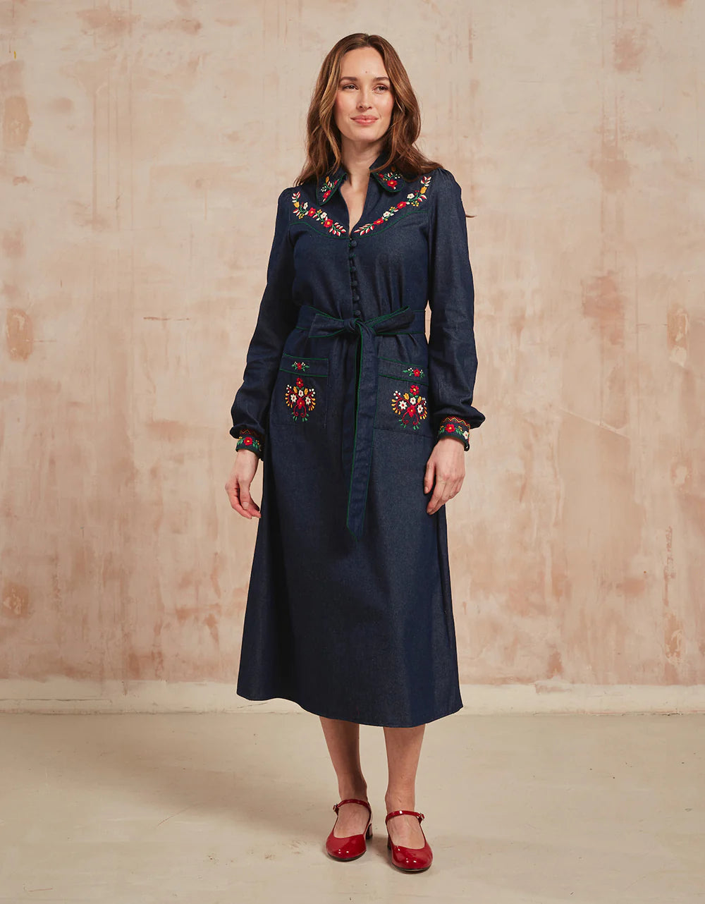 Folk Denim Western Dress