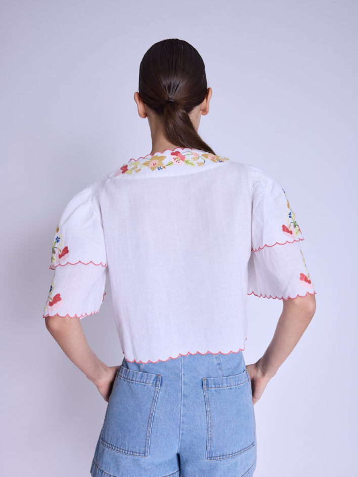 Clarita white embroidered blouse