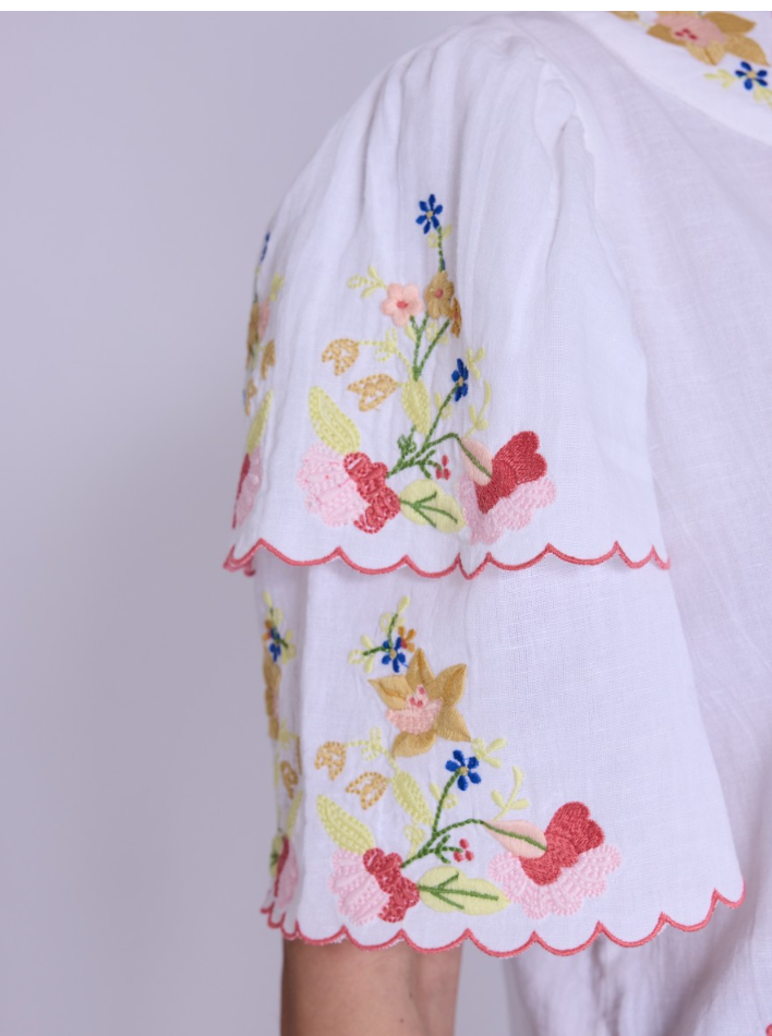 Clarita white embroidered blouse