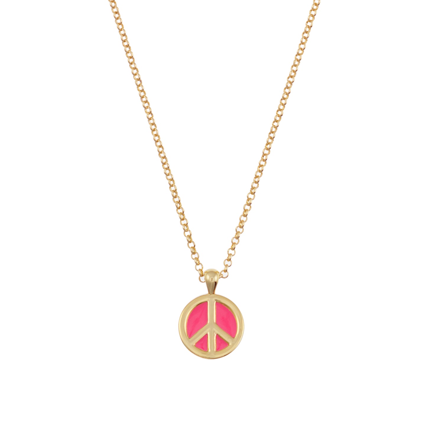 Peace Pendant Necklace - Hot Pink