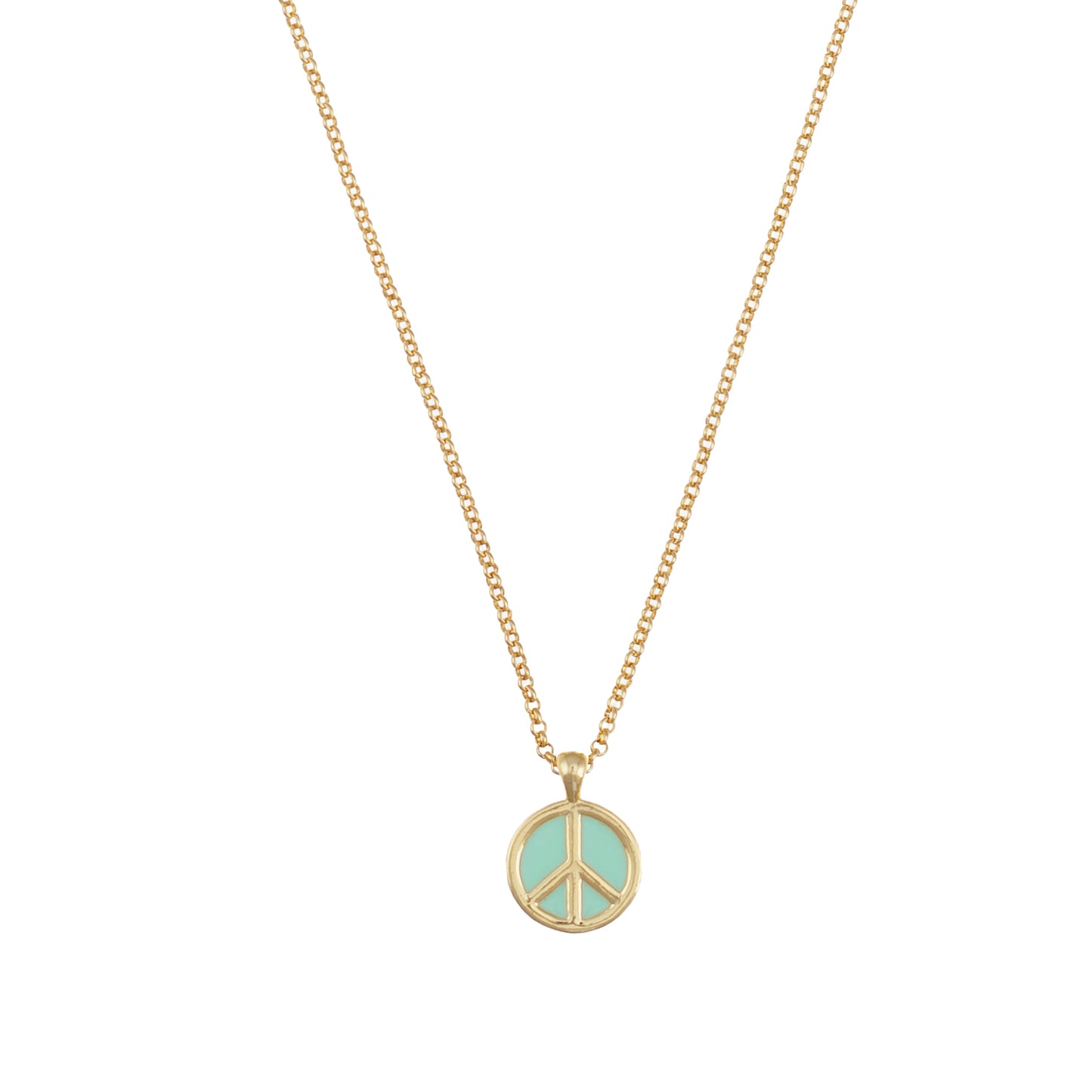Peace Pendant Necklace - Mint