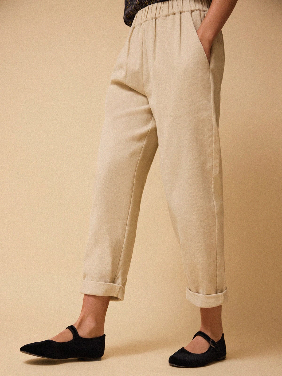 Carrie Cord Jogger - Winter white