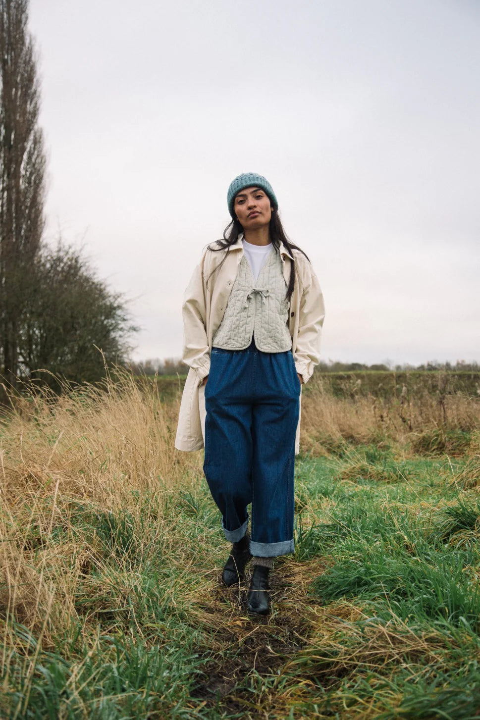 Organic Cotton Corduroy Gilet - Stone