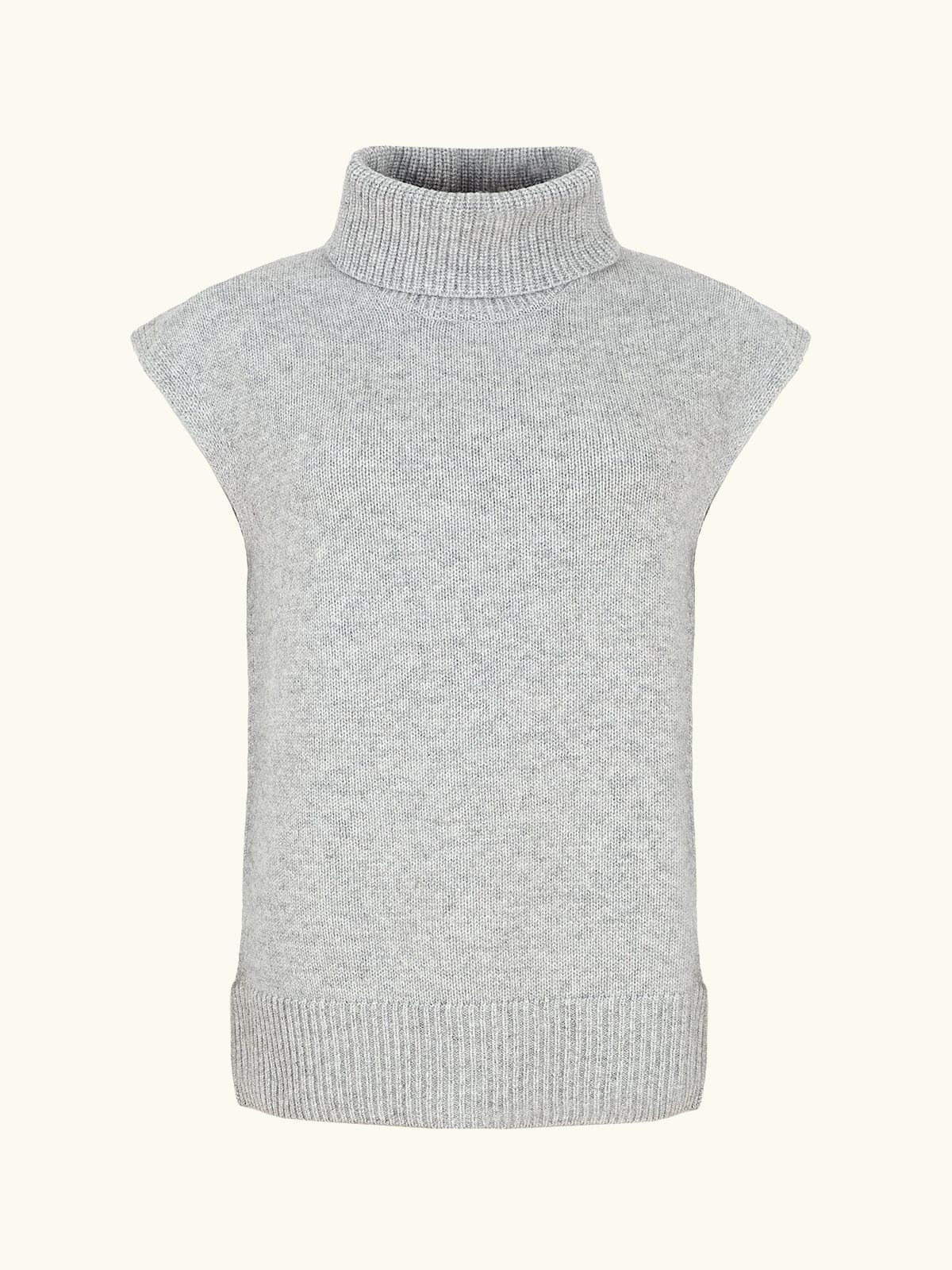 Ulla Roll Neck Vest - Grey