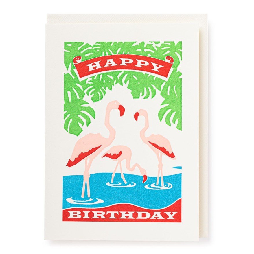 Card - Birthday Flamingos